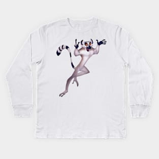 Ringed-tailed lemur Kids Long Sleeve T-Shirt